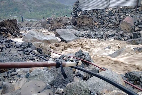 Residential House, Boundary Wall Damaged In Cloudburst In South Kashmir’s Anantnag