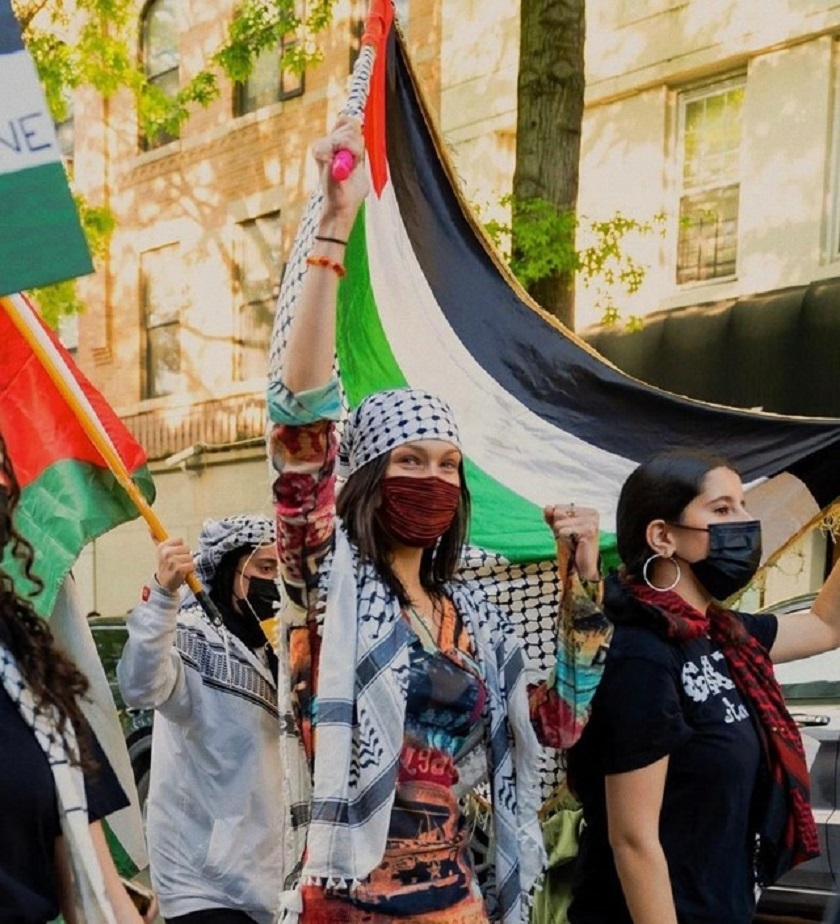 Israel accuses Bella Hadid of advocating 'throwing Jews into the sea' at  pro-Palestine march 