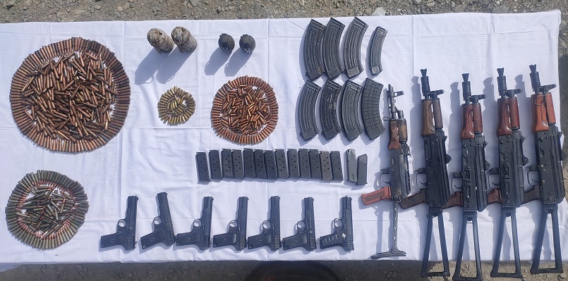 Huge Cache Of Arms Recovered Near LoC In North Kashmir's Kupwara