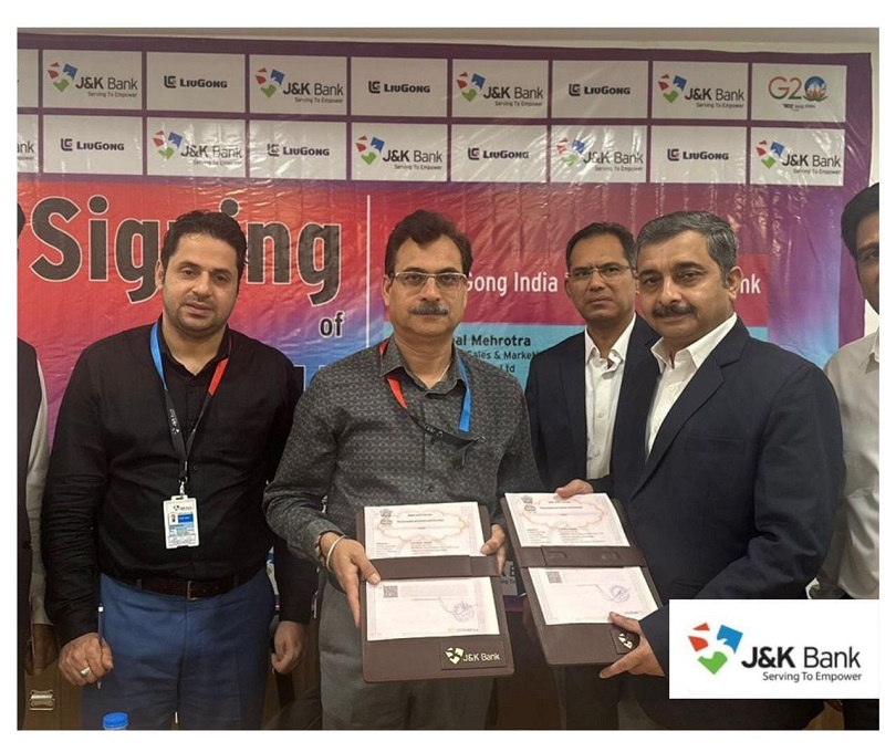 J&K Bank Signs MoU With LiuGong India Pvt Ltd