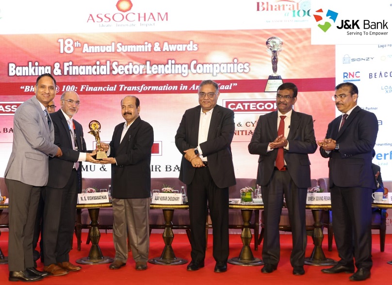 J&K Bank Wins Best Risk & Cyber Security Initiatives Award At ASSOCHAM Summit