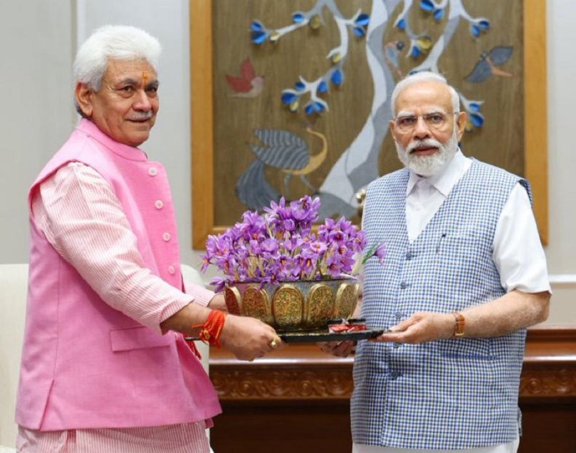 J&K LG Manoj Sinha Calls On PM Modi