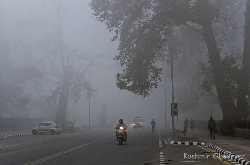 Cold Wave Intensifies In Kashmir, Dense Fog Disrupts Flight Operations