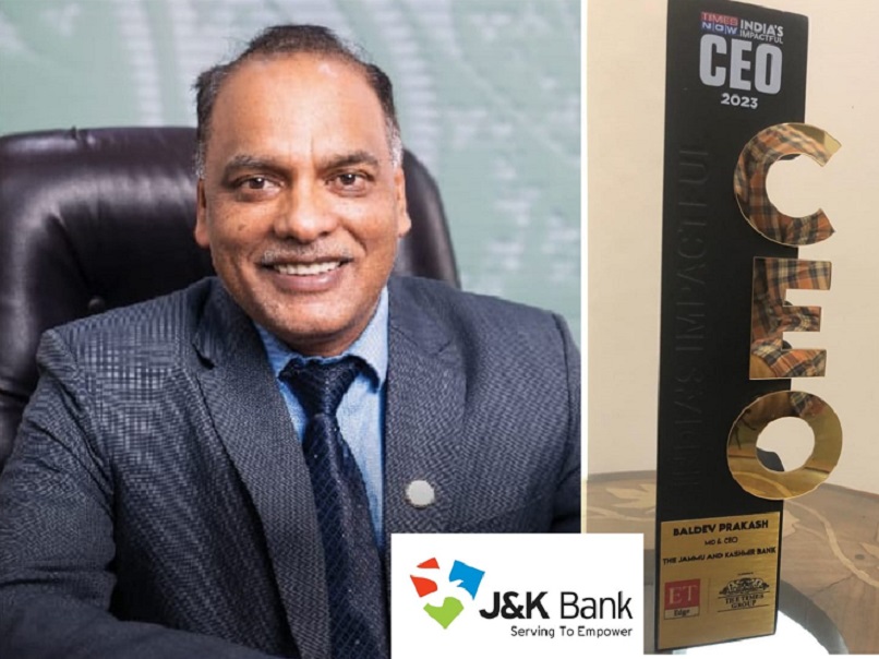 J&Okay Financial institution MD Will get ‘India’s Impactful CEO-2023’ Award – Kashmir Observer