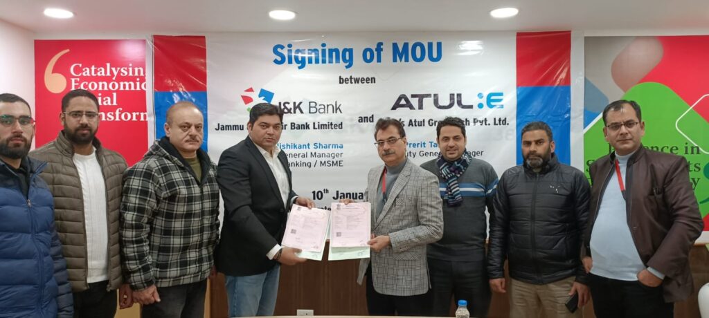J&K Bank Signs MoU With Atul Greentech To Promote Green Transport