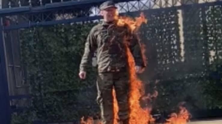 US Soldier Self-Immolates Outside Israeli Embassy To Protest Gaza Genocide
