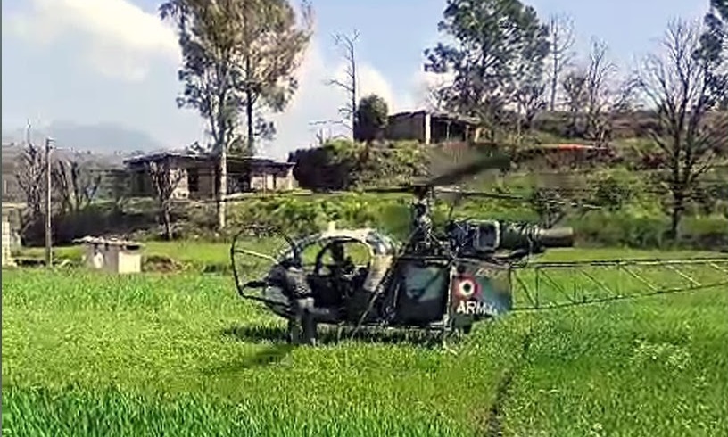 Army Chopper Lands Briefly In Field In J&K's Rajouri