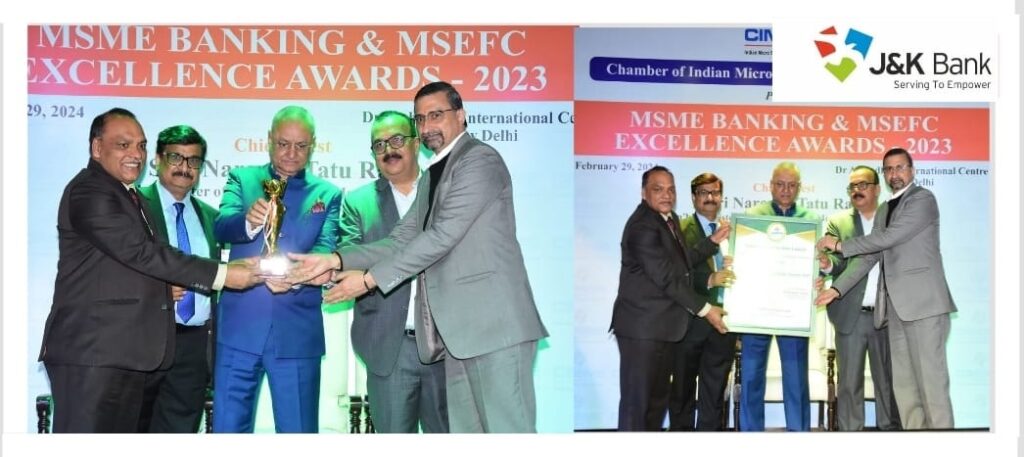 J&K Bank Shines At MSME Banking Excellence Awards-2023