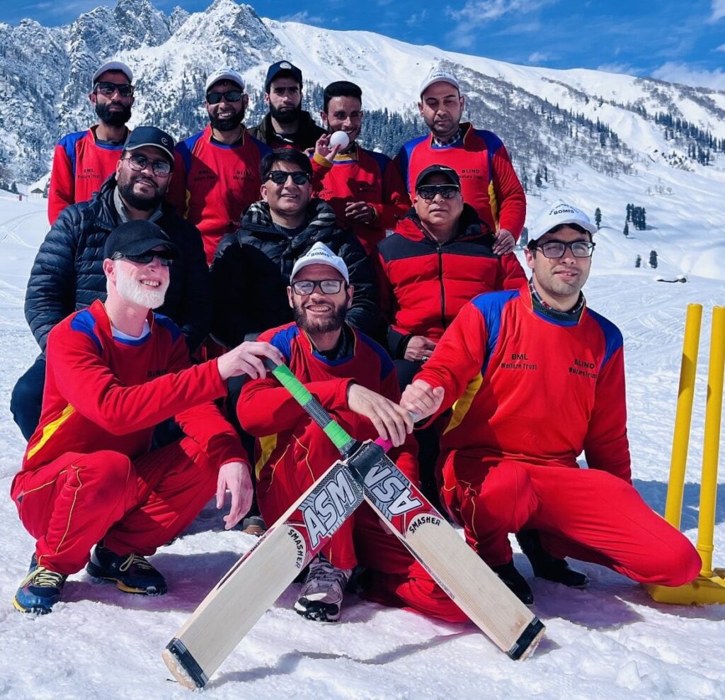 Snow Cricket Match For Blind Youth Played At Sonamarg