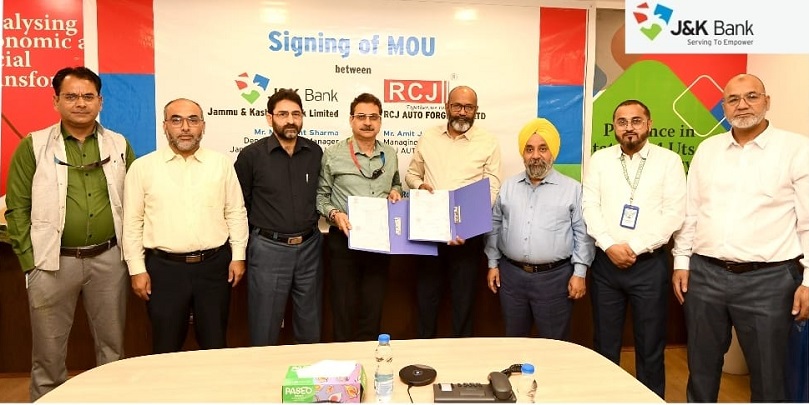 J&K Bank Signs MoU With RCJ Auto Forge Pvt. Ltd. To Offer Easy Financing For E-Vehicles