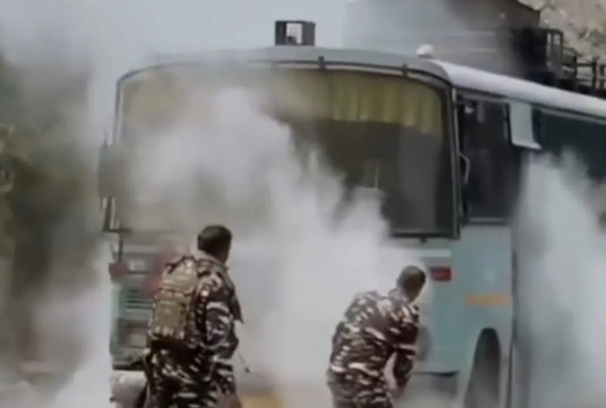 CRPF Bus Catches Fire In J&K's Ramban, Occupants Escape Unhurt
