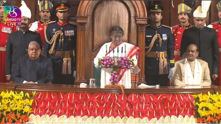 This was President Murmu's first address to the 18th Lok Sabha.
