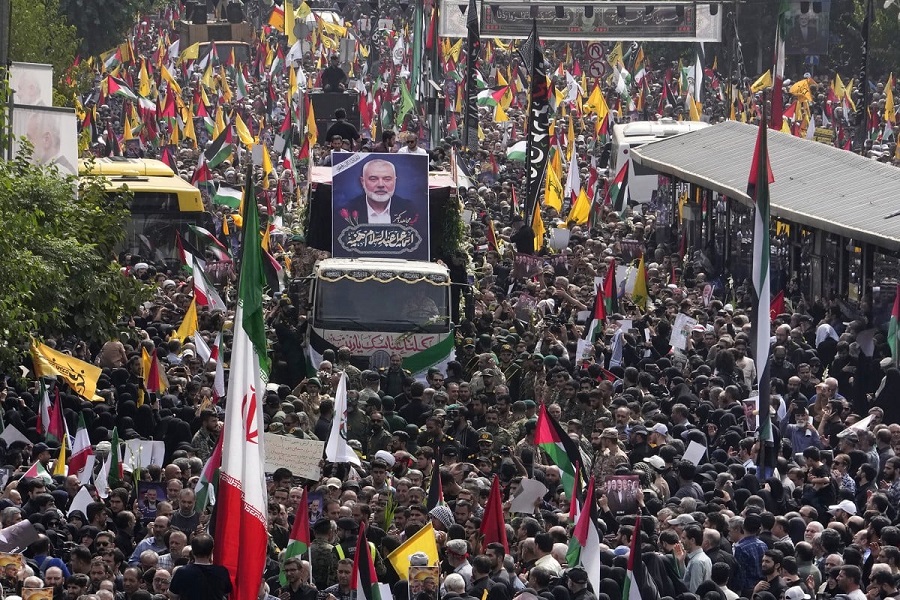 Calls For Revenge At Iran Funeral For Hamas Political Chief Ismail Haniyeh