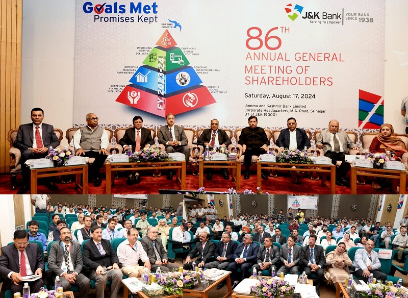 86th AGM Of Shareholders: J&K Bank Announces 215% Dividend