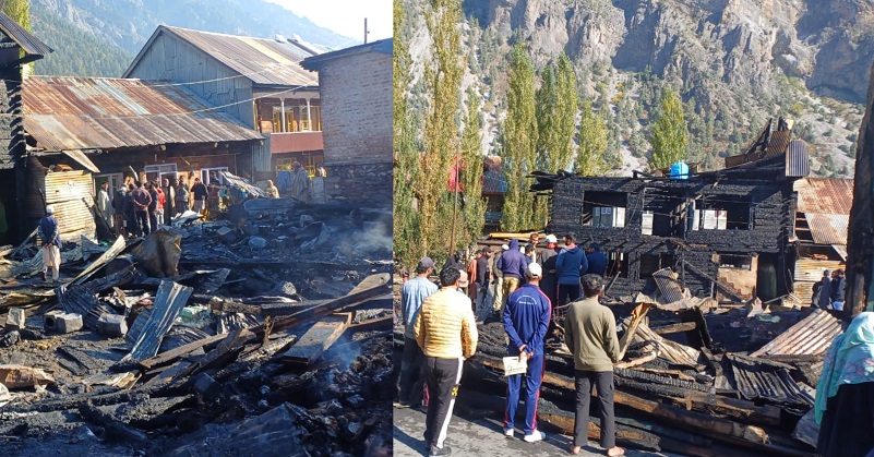 Four Houses, 10 Shops Damaged In Massive Fire In North Kashmir's Gurez