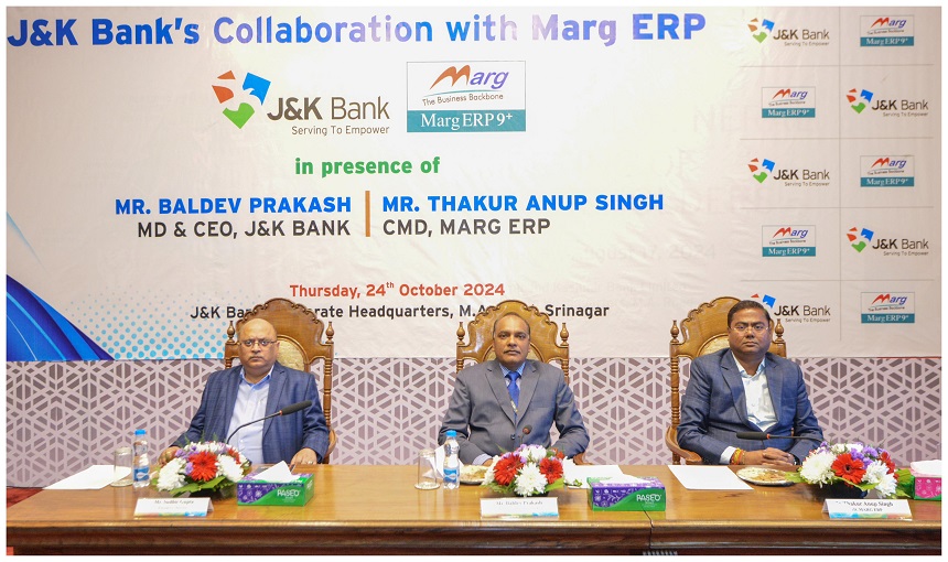 J&K Bank Announces First Fintech Partnership With Marg ERP