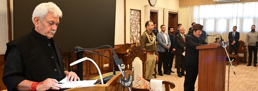 LG Sinha Administers Oath To Mubarak Gul As Pro-Tem Speaker