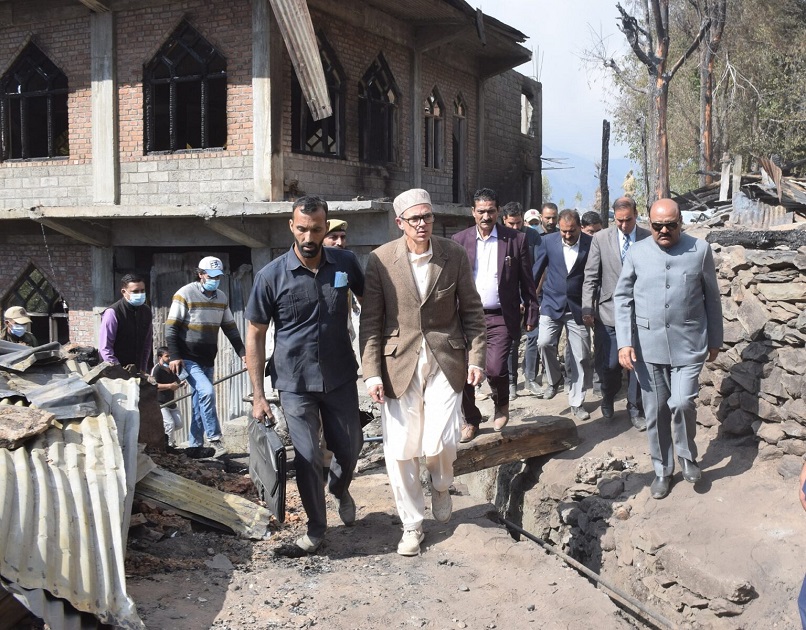 CM Omar Pledges Relief For Marwan Fire Victims