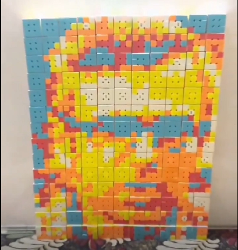 Kashmir Siblings Make Omar Abdullah's Portrait With Rubik's Cubes