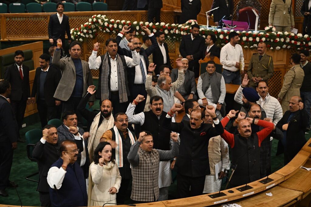 Ruckus In J&K Assembly Over Special Status Resolution, BJP MLAs Marshalled Out