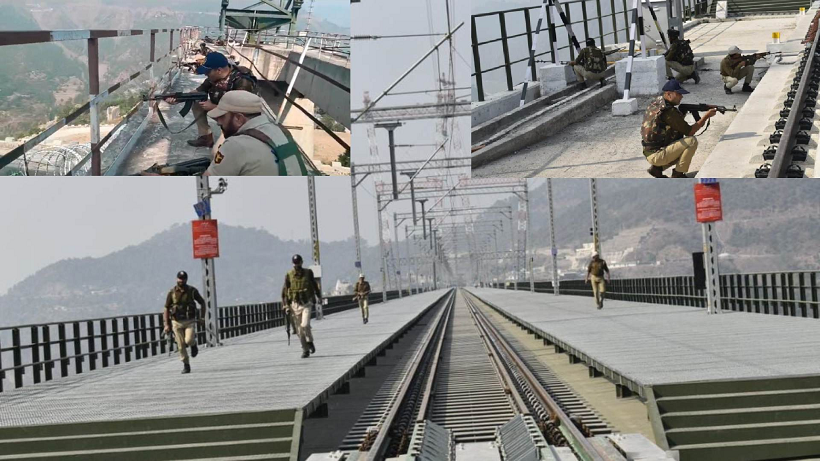 Security Agencies Conduct Mock Drill At J&K's Chenab Bridge