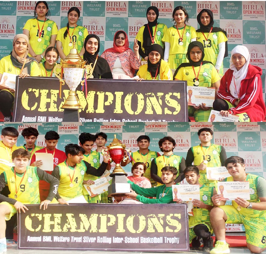 DPS Srinagar Clinches Inter-School Basketball Trophy