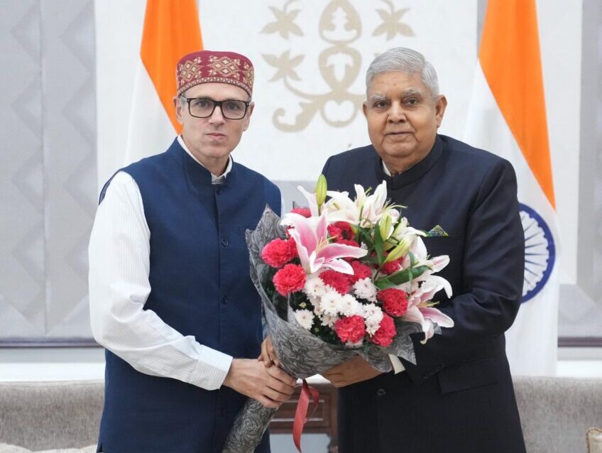 J&K CM Omar Calls On VP Dhankhar; Likely To Meet President, Finance Minister