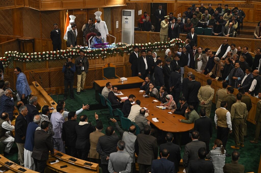 Ruckus Prevails In J&K Assembly As BJP Members Protest Over Special Status Resolution