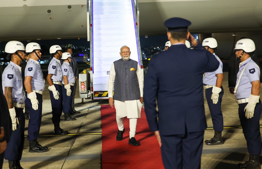 PM Modi Arrives In Brazil To Attend G20 Summit