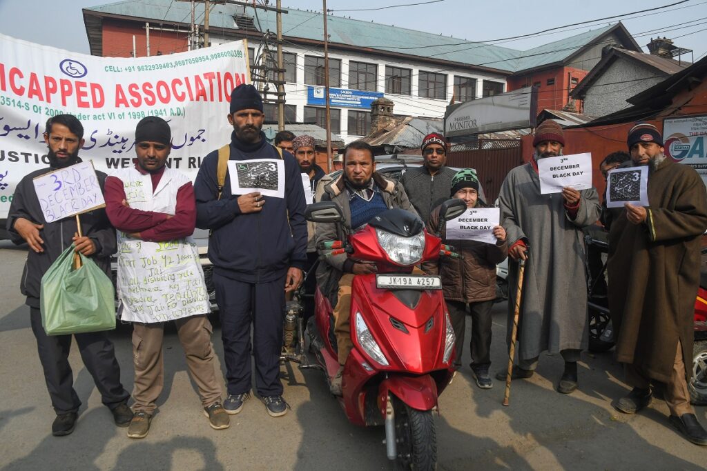 J&K Handicapped Association Holds Protest In Srinagar