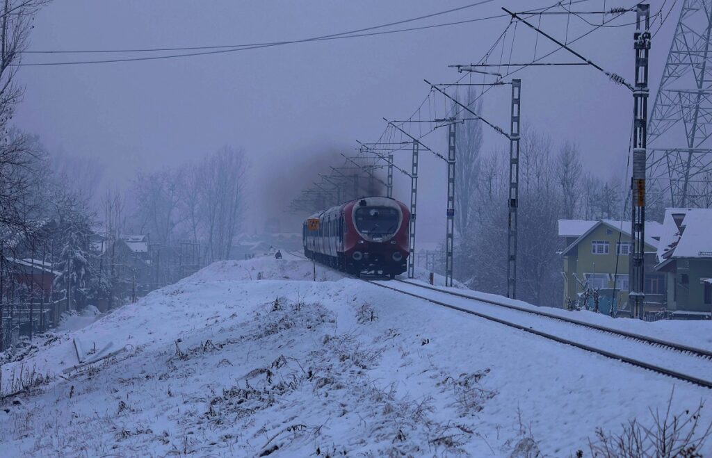 Train Service Suspended In Kashmir Amid Snowfall