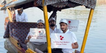 Floating Rally and Hard Facts Mark World Heart Day in Kashmir