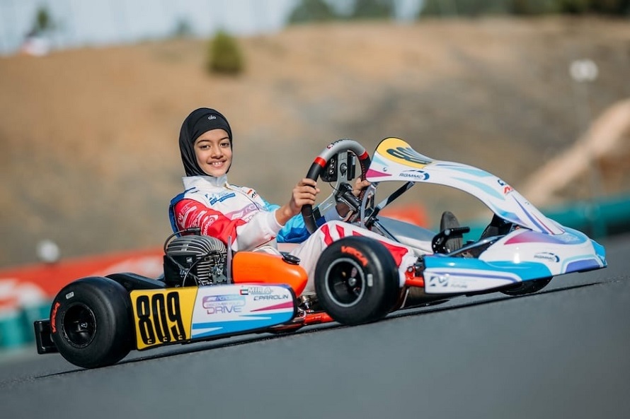 Indian racing prodigy Atiqa Mir bossed a male-dominated grid to become the first-ever female winner in the minimax category of the RMC UAE Karting Championship here.