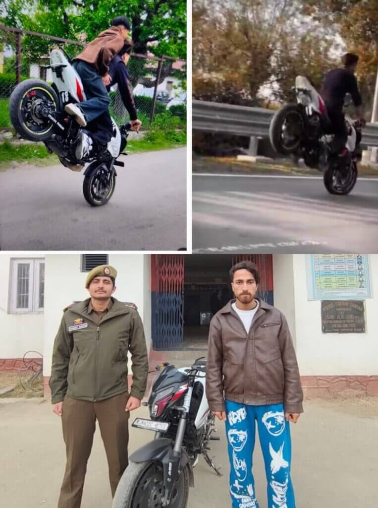Stunt Biker Booked for Reckless Riding on Public Road in Shopian